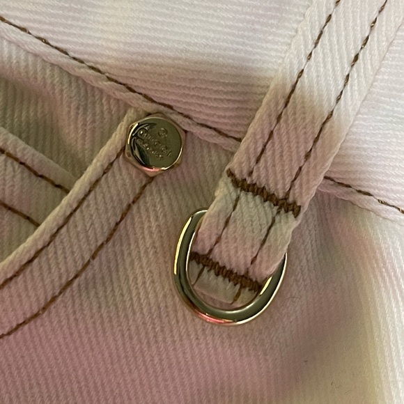 Gucci crop pants cream with tan stitch - Picture 6 of 10